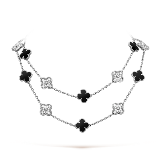 [Elite]CLOVER 20 MOTIFS ONYX DIAMOND SILVER