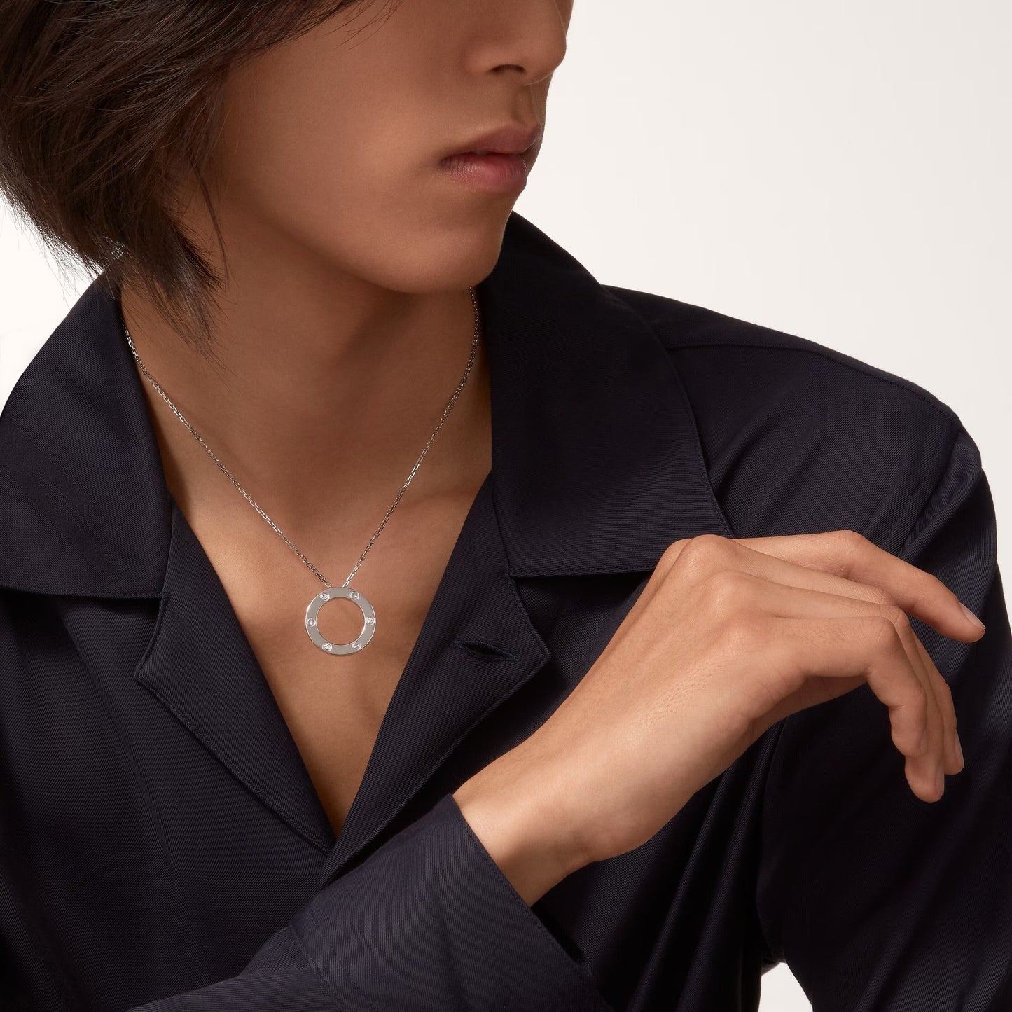 [Elite]LOVE NECKLACE 16MM 3 DIAMONDS