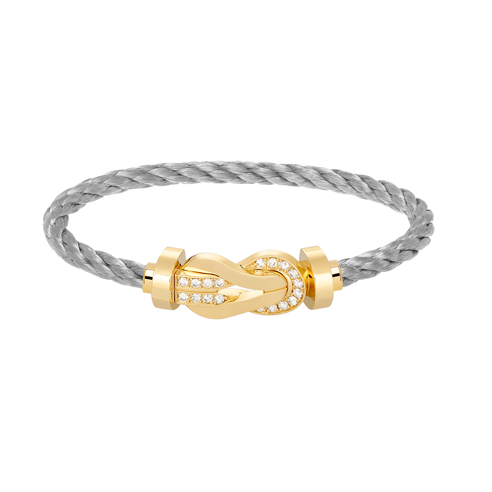 [Elite]CHANCE LARGE 8 FIGURE BUCKLE HALF DIAMOND BRACELET GOLD