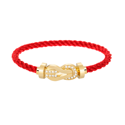 [Elite]CHANCE LARGE 8 FIGURE BUCKLE HALF DIAMOND BRACELET GOLD