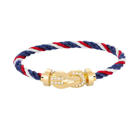 [Elite]CHANCE LARGE 8 FIGURE BUCKLE HALF DIAMOND BRACELET GOLD