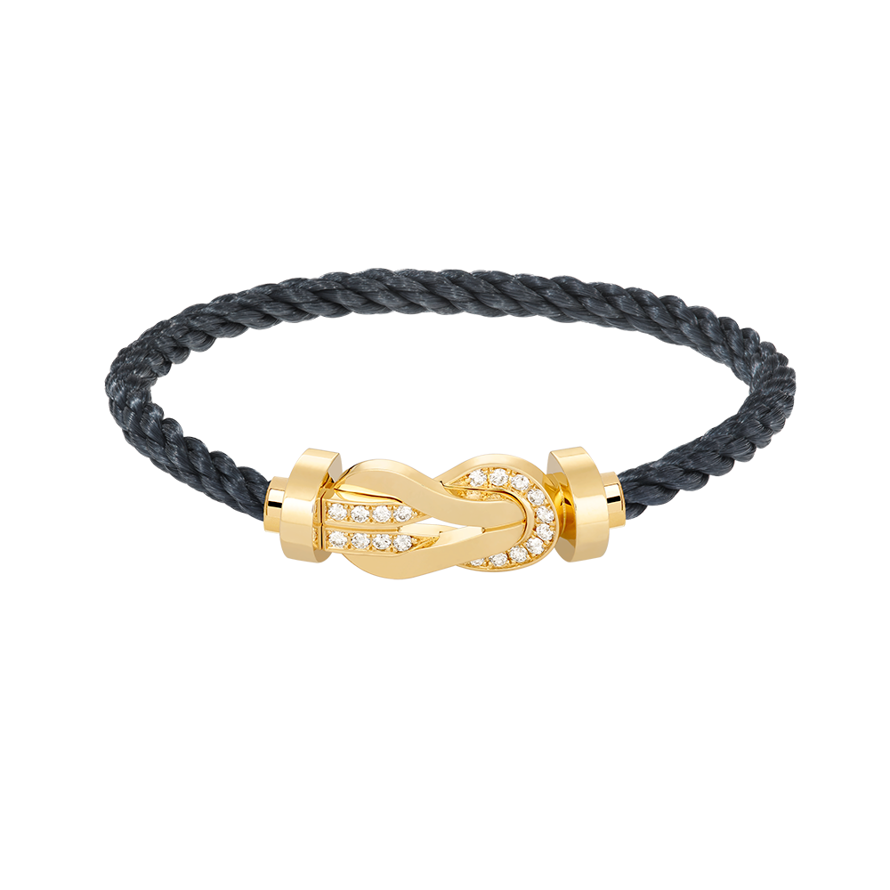 [Elite]CHANCE LARGE 8 FIGURE BUCKLE HALF DIAMOND BRACELET GOLD