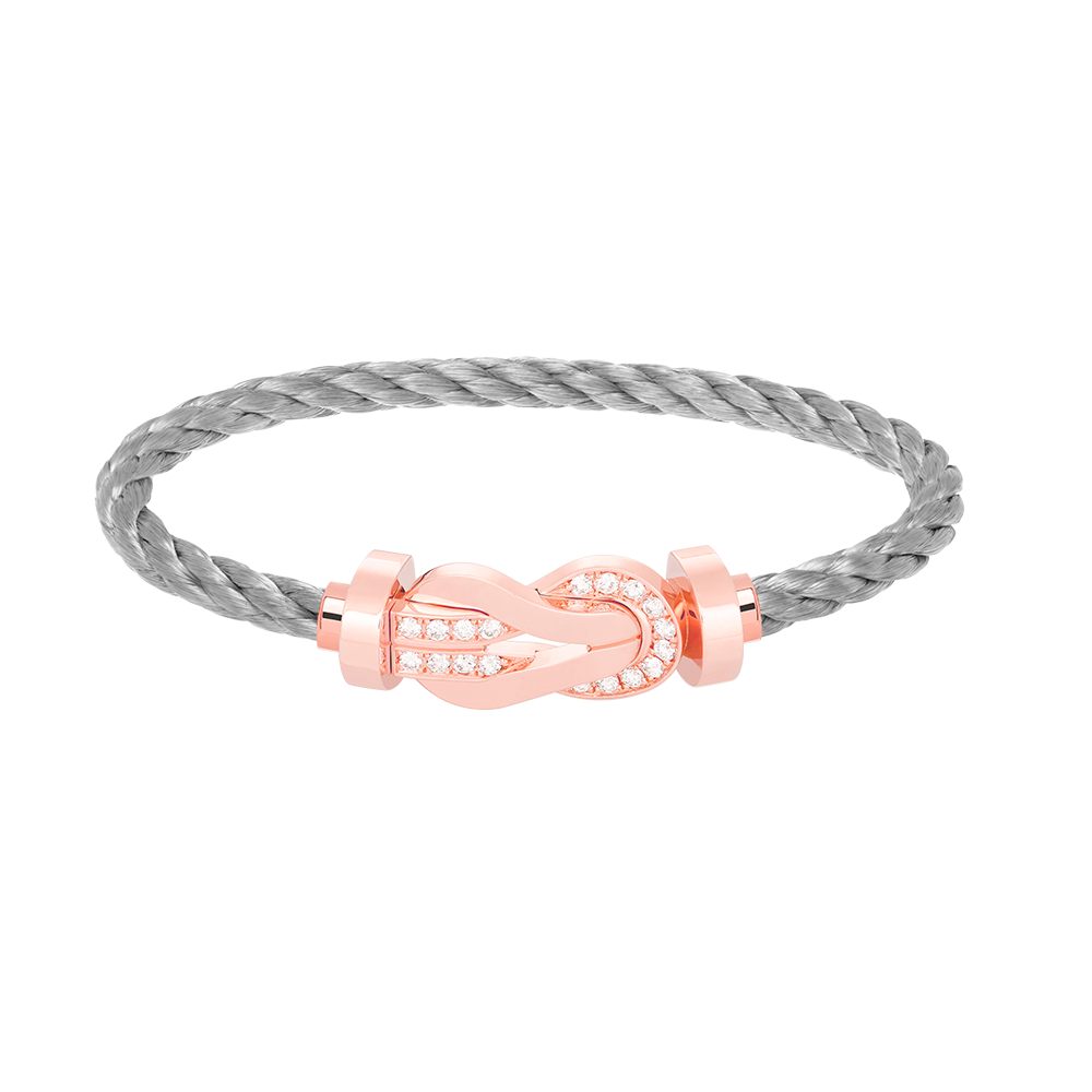 [Elite]CHANCE LARGE 8 FIGURE BUCKLE HALF DIAMOND BRACELET ROSE GOLD