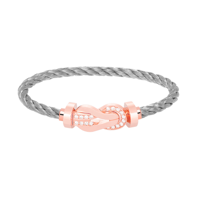 [Elite]CHANCE LARGE 8 FIGURE BUCKLE HALF DIAMOND BRACELET ROSE GOLD