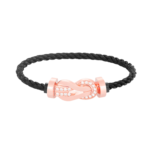 [Elite]CHANCE LARGE 8 FIGURE BUCKLE HALF DIAMOND BRACELET ROSE GOLD