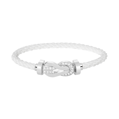[Elite]CHANCE LARGE 8 FIGURE BUCKLE HALF DIAMOND BRACELET SILVER