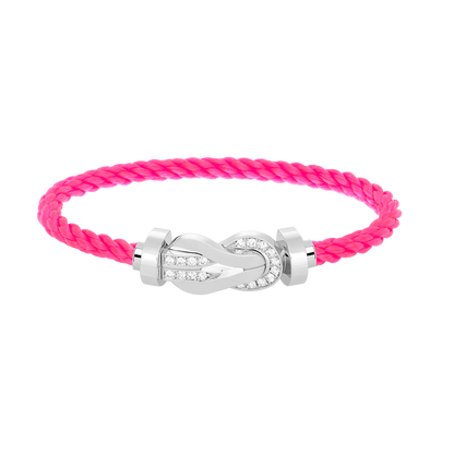 [Elite]CHANCE LARGE 8 FIGURE BUCKLE HALF DIAMOND BRACELET SILVER