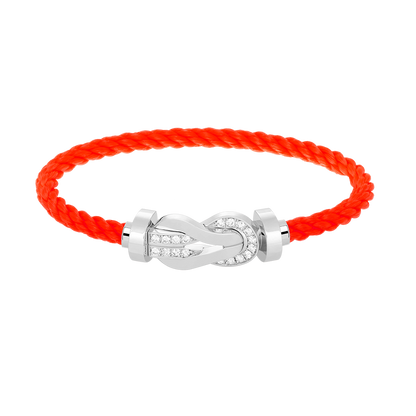 [Elite]CHANCE LARGE 8 FIGURE BUCKLE HALF DIAMOND BRACELET SILVER