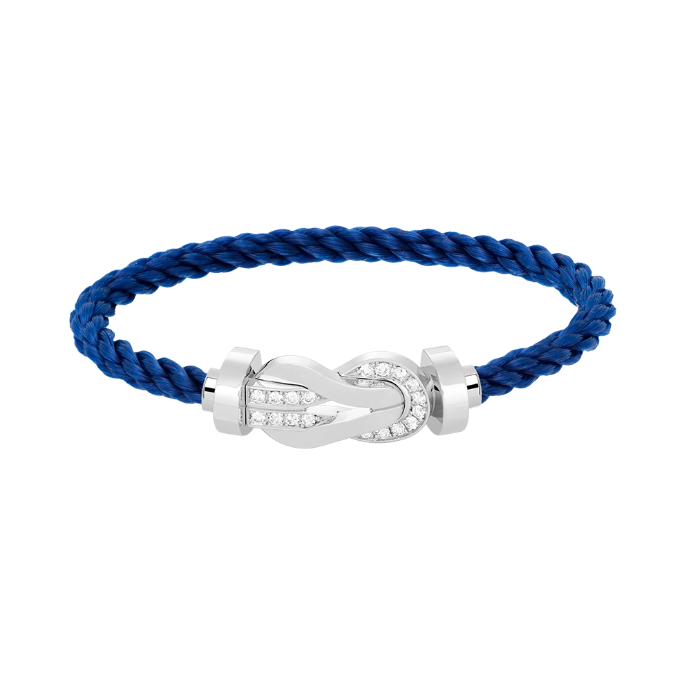 [Elite]CHANCE LARGE 8 FIGURE BUCKLE HALF DIAMOND BRACELET SILVER