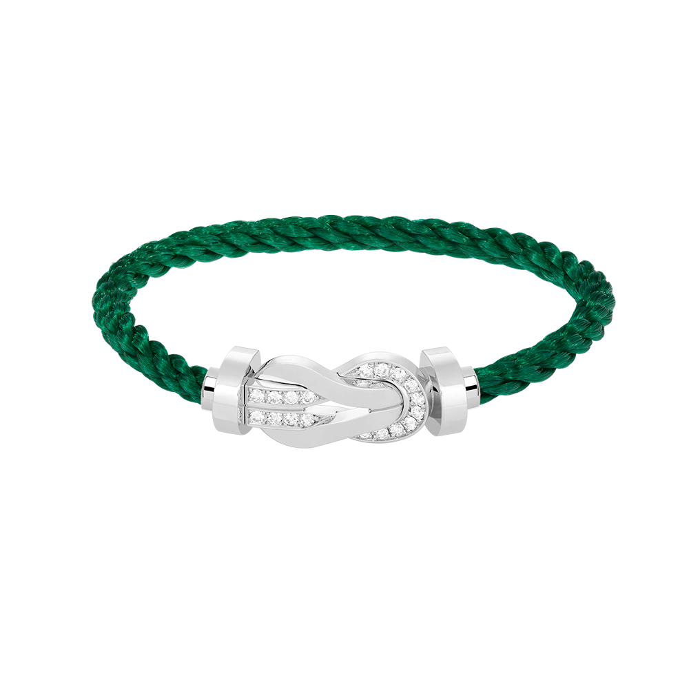 [Elite]CHANCE LARGE 8 FIGURE BUCKLE HALF DIAMOND BRACELET SILVER