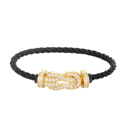 [Elite]CHANCE LARGE 8 FIGURE BUCKLE FULLDIAMOND BRACELET GOLD