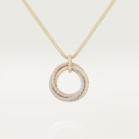 [Elite]TRINITY LARGE FULL DIAMOND  NECKLACE