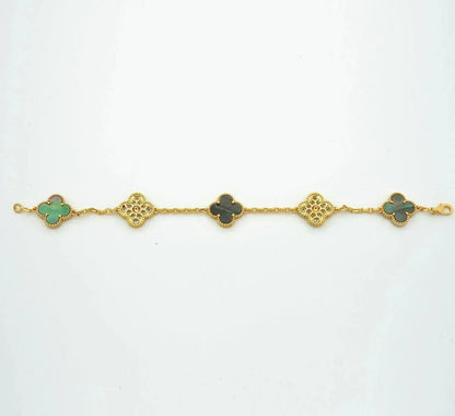 [Elite] CLOVER 5 MOTIF GRAY MOP BRACELET COLLECTION