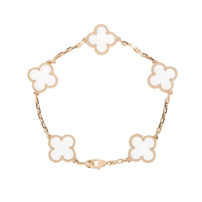 [Elite]CLOVER 5 MOTIF ROCK CRYSTAL BRACELET