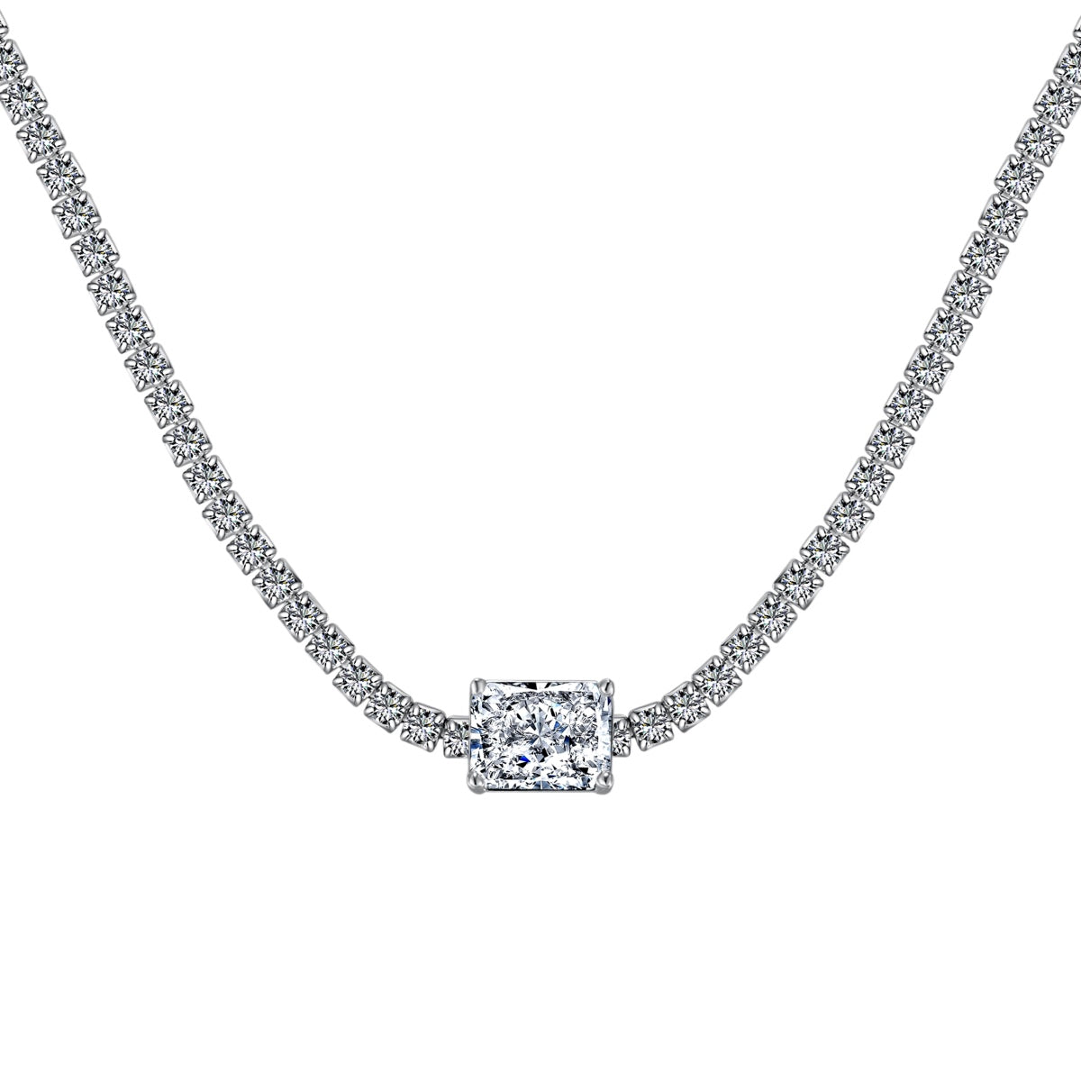 [Elite]2.0 carat Ornate Emerald Cut Necklace