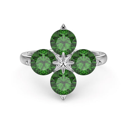 [Elite]Four-Leaf Clover Eight-Pointed Star Ring