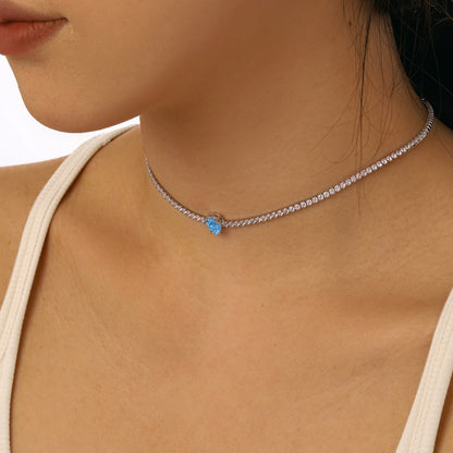 [Elite]1.0 carat Unique Pear Cut Tennis Necklace