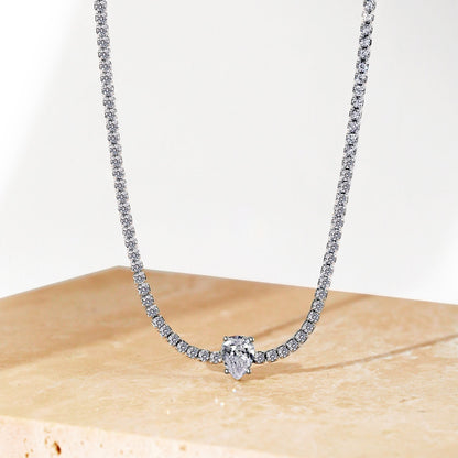 [Elite]1.0 carat Unique Pear Cut Tennis Necklace