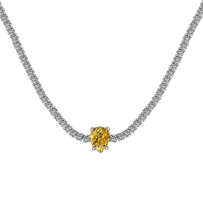 [Elite]1.0 carat Unique Pear Cut Tennis Necklace