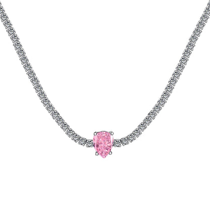 [Elite]1.0 carat Unique Pear Cut Tennis Necklace