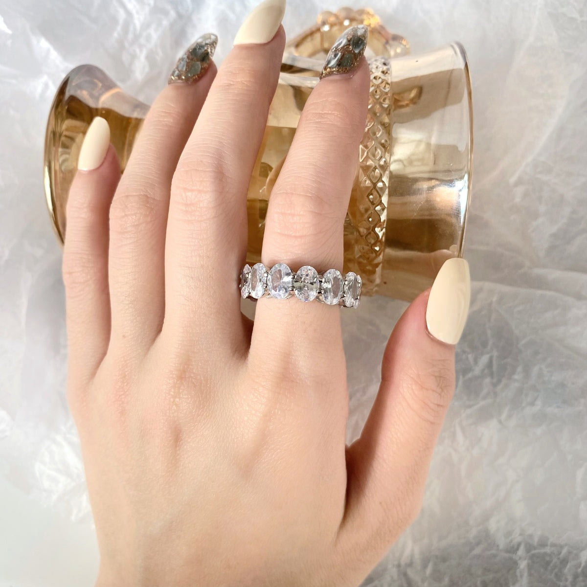 [Elite]Dainty Elongated Cushion Cut Tennis Ring