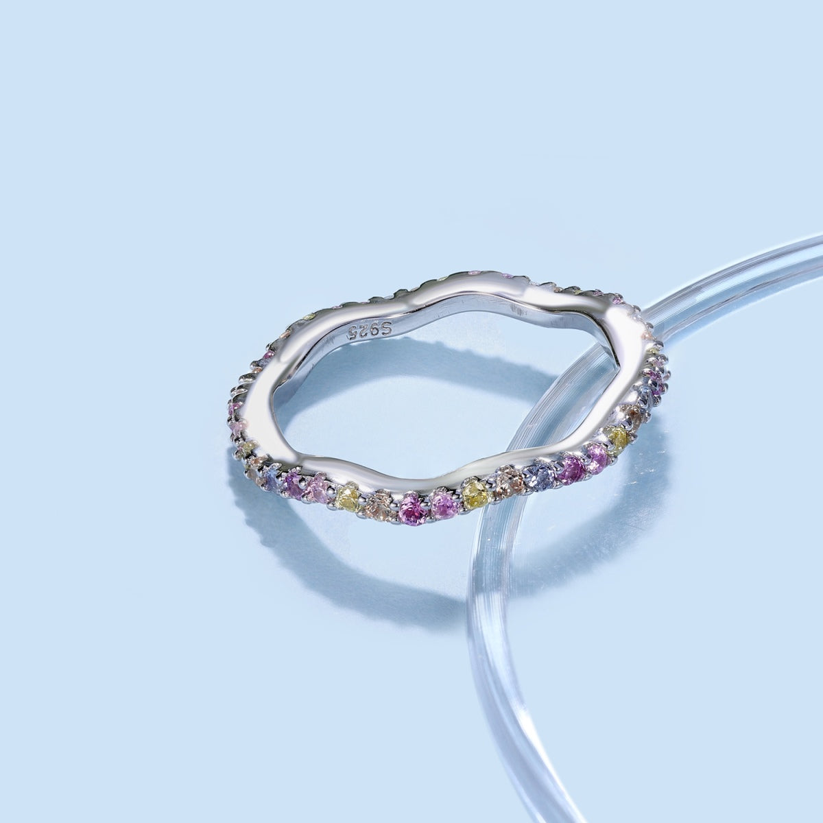 [Elite]Dainty Colorful Round Cut Party Ring