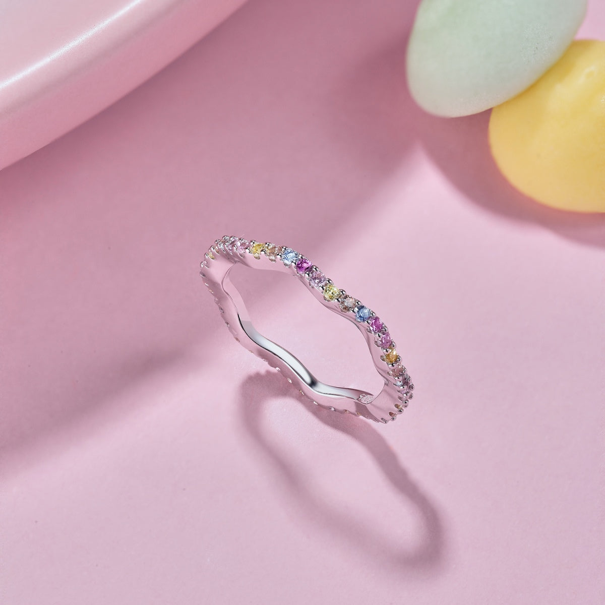 [Elite]Dainty Colorful Round Cut Party Ring