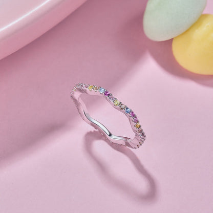 [Elite]Dainty Colorful Round Cut Party Ring