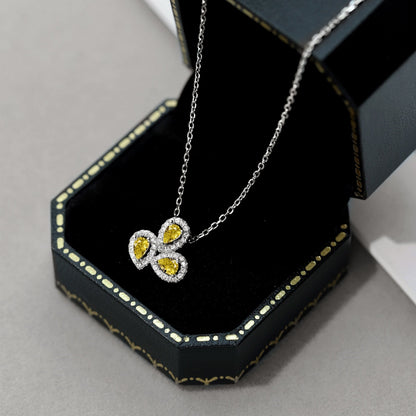 [Elite]Elegant Flower Shape Pear Cut Necklace