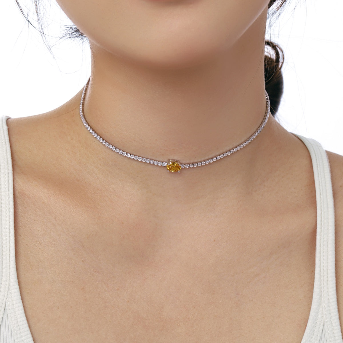 [Elite]1.0 Carat Shining Oval Cut Necklace