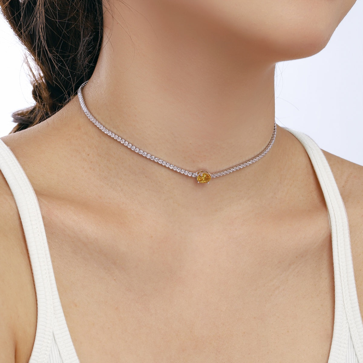 [Elite]1.0 Carat Shining Oval Cut Necklace