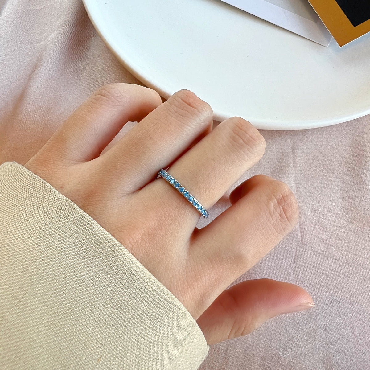 [Elite]Delicate Sparkling Round Cut Daily Ring