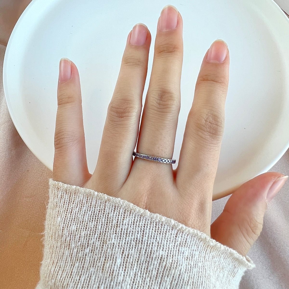 [Elite]Delicate Sparkling Round Cut Daily Ring