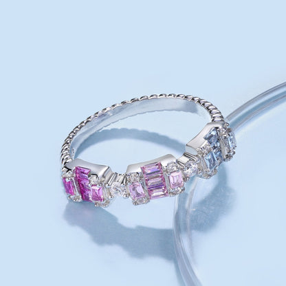 [Elite]Unique Colorful Emerald Cut Party Ring