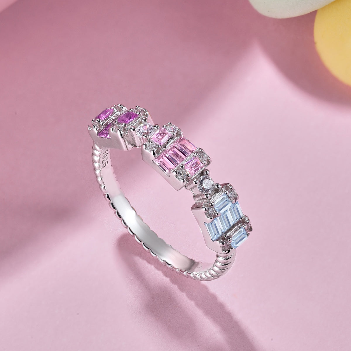 [Elite]Unique Colorful Emerald Cut Party Ring