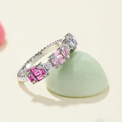 [Elite]Unique Colorful Emerald Cut Party Ring