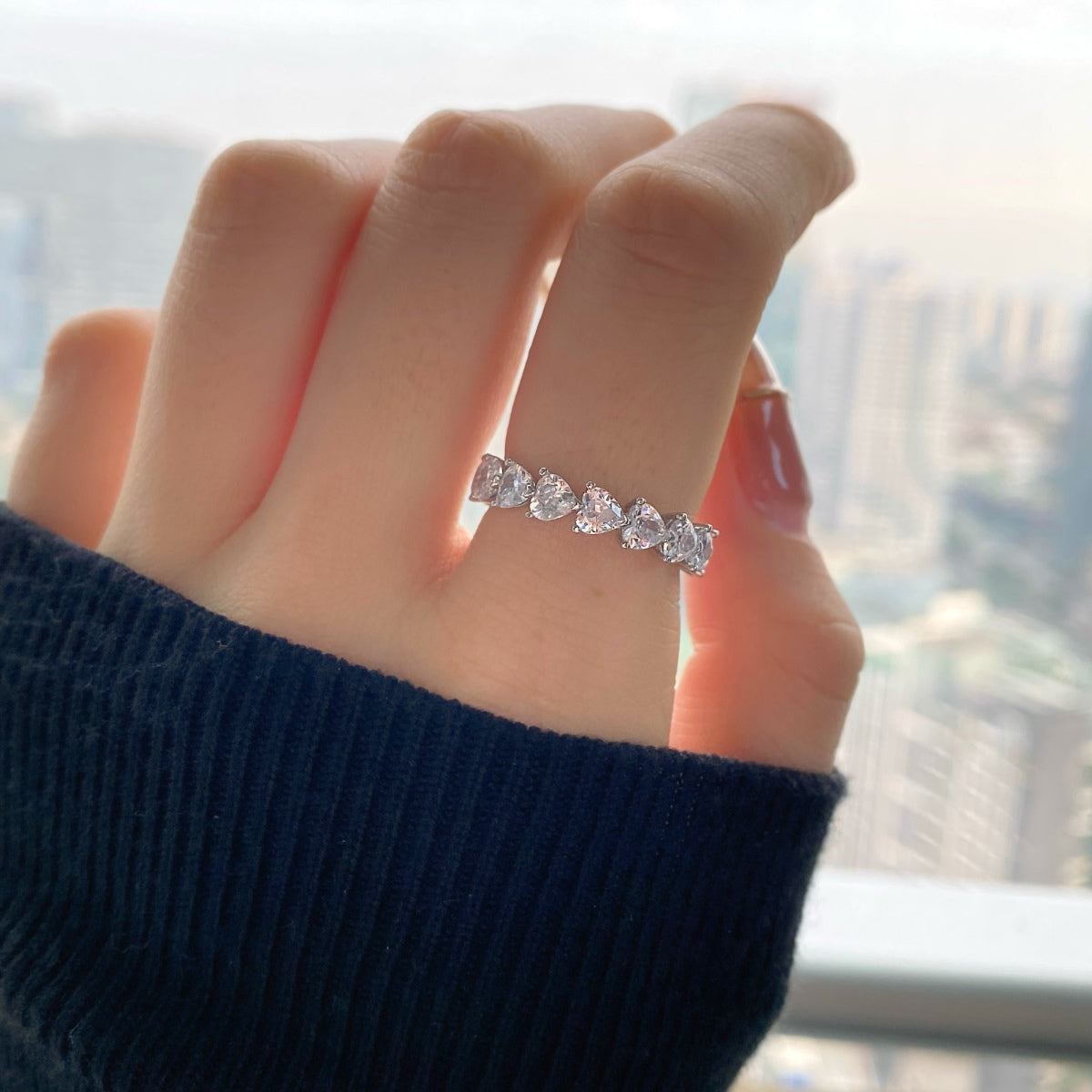 [Elite]0.25 Carat Radiant Romance Heart Cut Lover Ring