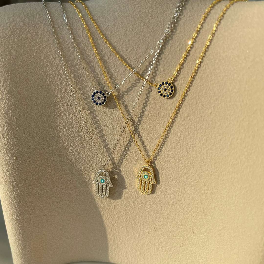 [Elite]Demon Eye Hamsa Palm Necklace