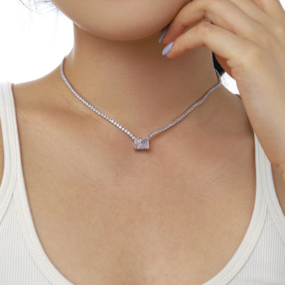 [Elite]4.0 Carat Elegant Radiant Cut Necklace