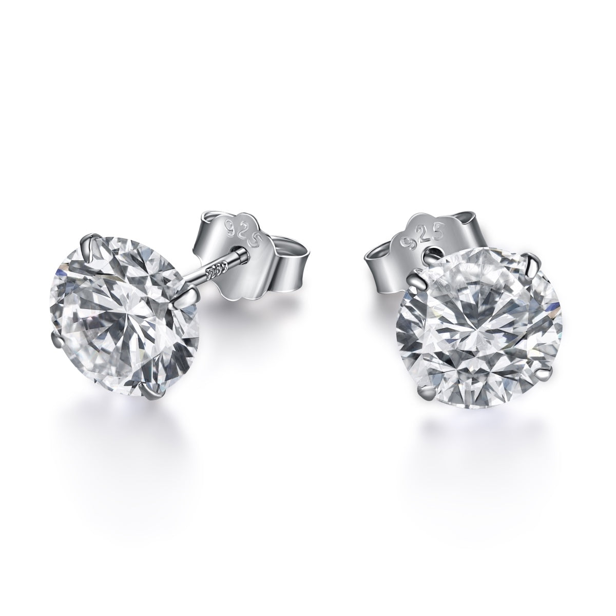 [Elite]Stylish Shiny Round Center Stone Stud Earrings