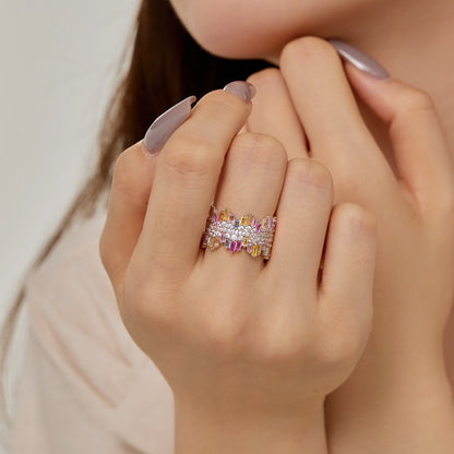 [Elite]Luxurious Colorful Radiant Cut Daily Ring
