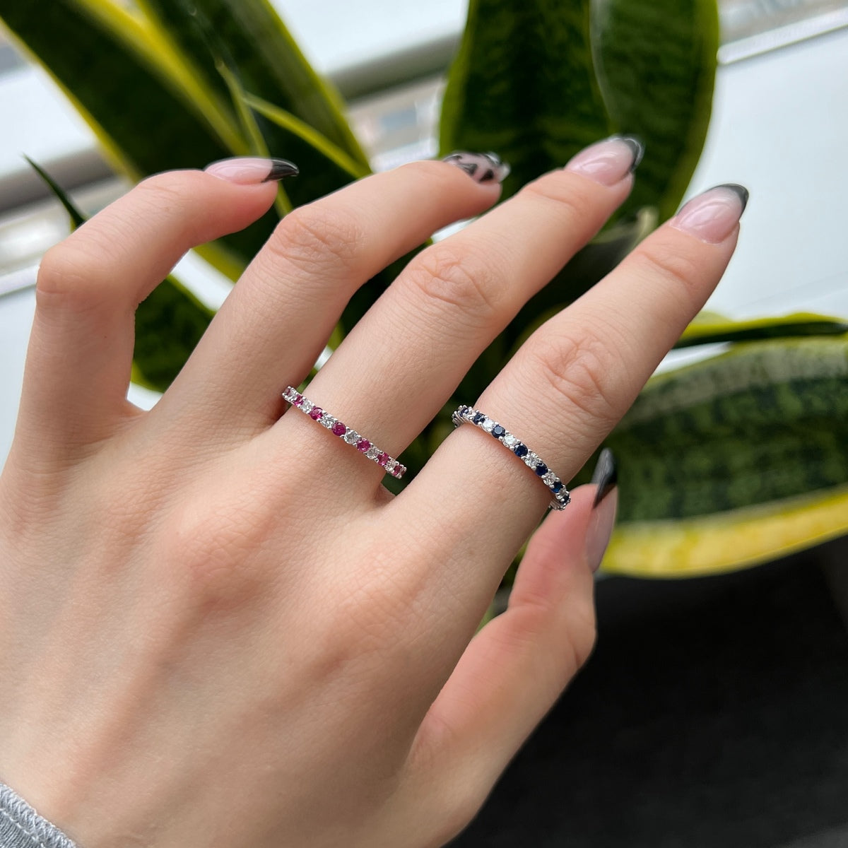 [Elite]Exquisite Colorful Round Cut Tennis Ring