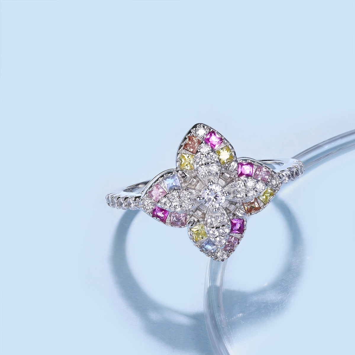 [Elite]Luxurious Colorful Flower Shape Banquet Ring