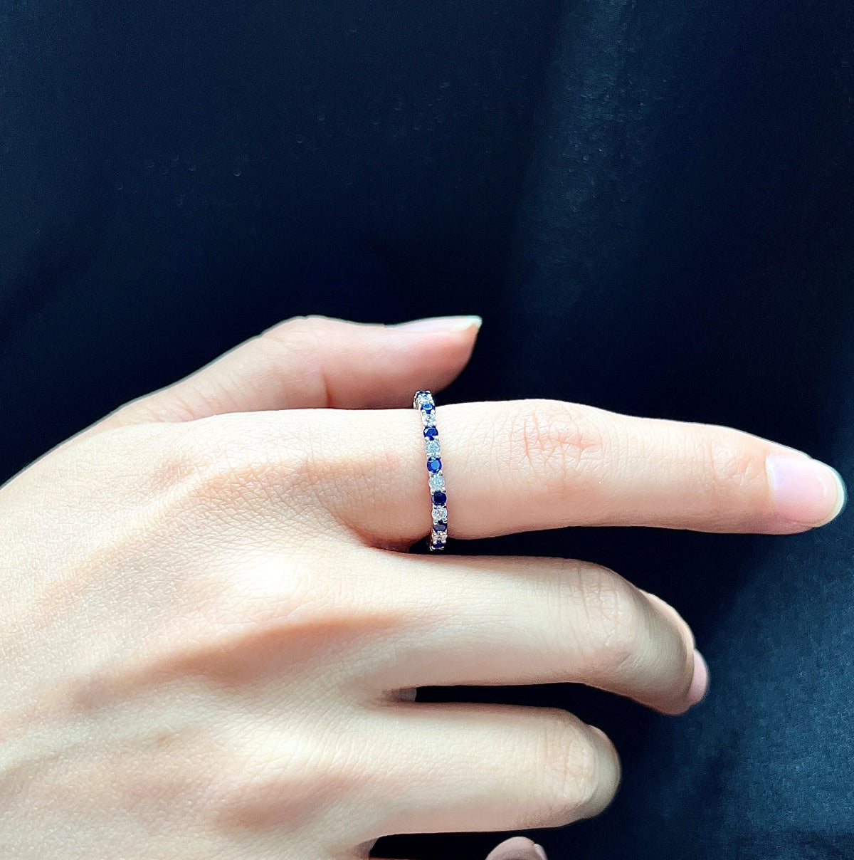 [Elite]Exquisite Colorful Round Cut Tennis Ring
