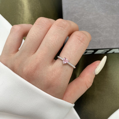 [Elite]0.5 Carat CaratEternity Charming Heart Shape Lover Ring