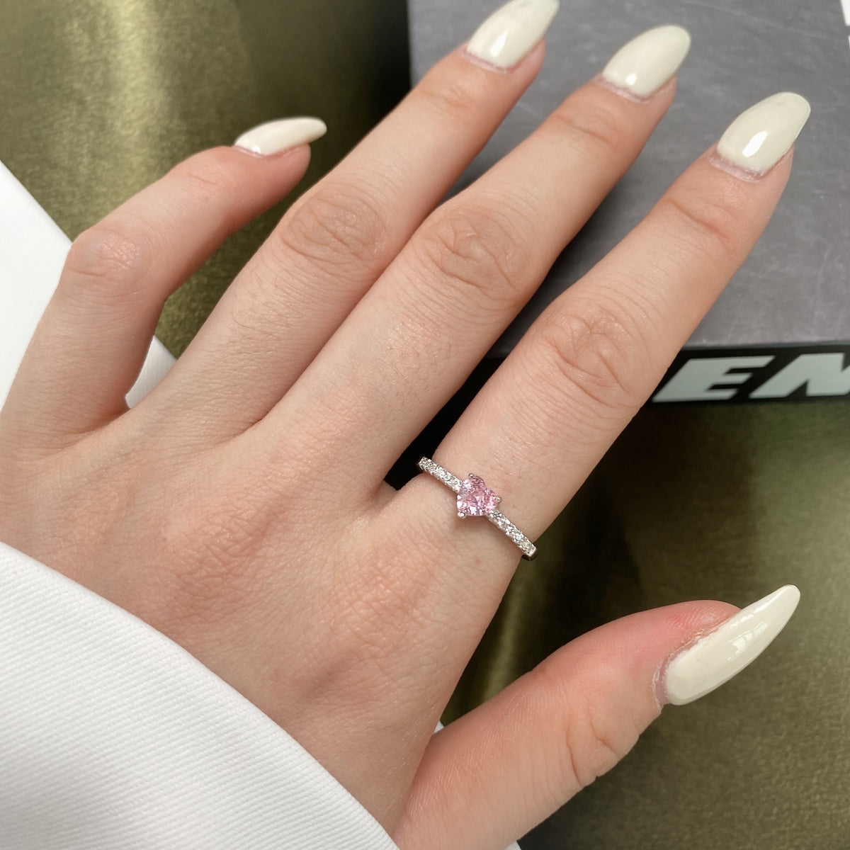 [Elite]0.5 Carat CaratEternity Charming Heart Shape Lover Ring