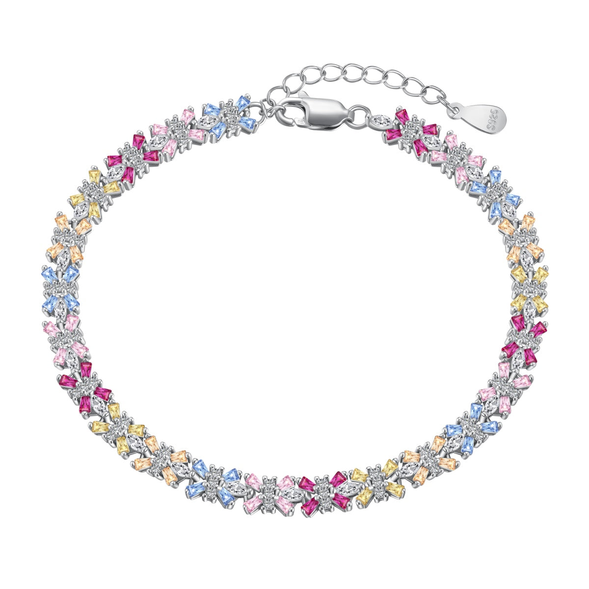 [Elite]Radiant Colorful Emerald Cut Party Bracelet