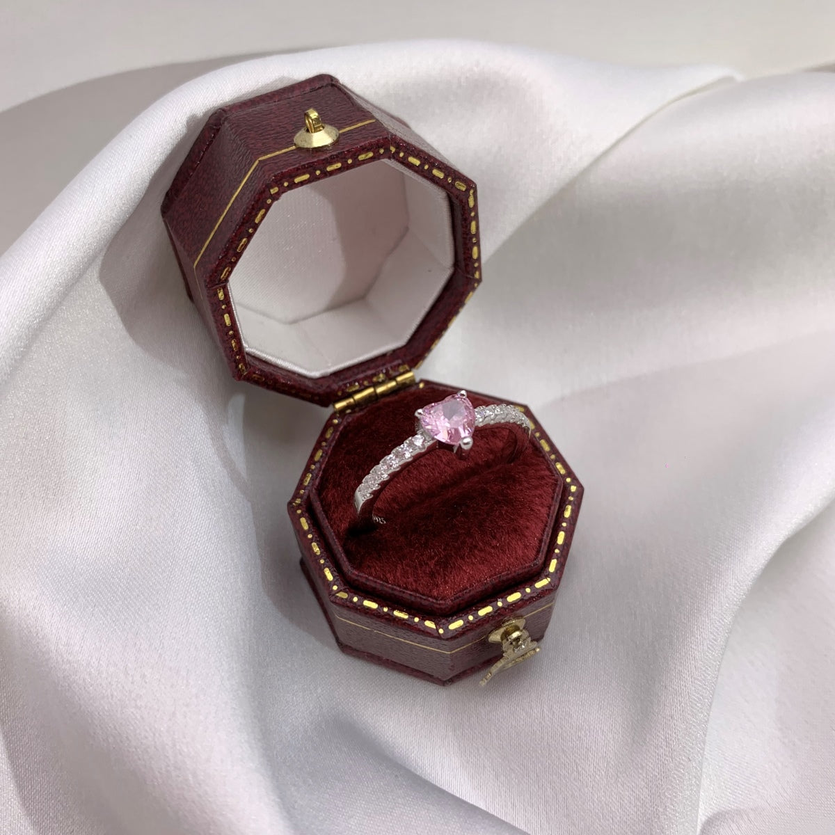 [Elite]0.5 Carat CaratEternity Charming Heart Shape Lover Ring
