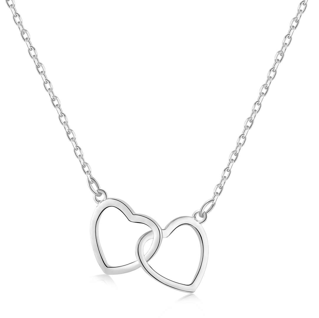 [Elite]Sterling Silver Love Double Ring Necklace