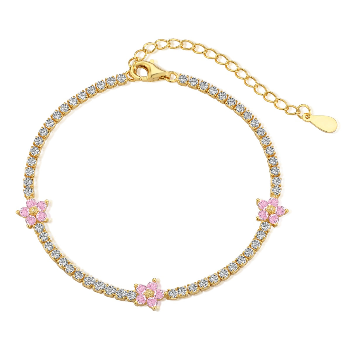 [Elite]Sparkling Flower Shape Tennis Bracelet